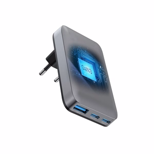Puhelinlaturi Forcell F-Energy Ultra Slim GaN III 2 x USB C + USB A QC4.0 PD 4A 65W VT-47 harmaa 0INT