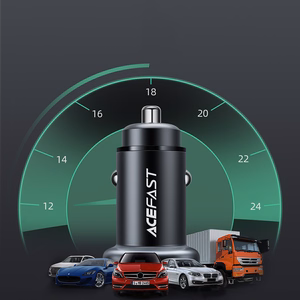 Acefast auton laturi 38W USB Type C / USB, PPS, Power Delivery, Quick Charge 3.0, AFC, FCP musta (B1 black)