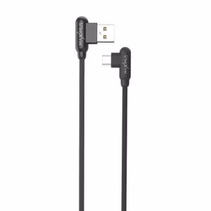 Kaapeli MX CORNER pikalataus Micro USB 2.4A/1M/ musta kulmamallinen