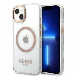 Guess GUHMP13MHTRMD iPhone 13 6.1 "kulta / kulta kova kotelo Metal Outline Magsafe metalli ääriviivat