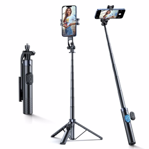 Wozinsky WC1Y30S selfie-keppi, teleskooppijalusta 1.3 m puhelinpidikkeellä - musta