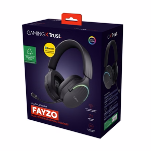 Trust GXT 491 Fayzo Kuulokkeet mikrofonilla langallinen ja langaton pääpanta pelaaminen USB Type-C Bluetooth mustat
