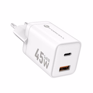 Puhelinlaturi Forcell F-Energy Mini GaN III USB C + USB A PD QC4.0 45W VT-36 valkoinen