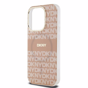 DKNY IML Mono Stripe MagSafe Suojakuori iPhone 15 Pro Max:lle - Vaaleanpunainen