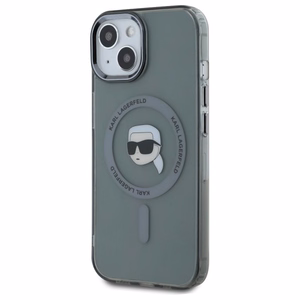 Karl Lagerfeld KLHMP15SHLSKIK iPhone 15 6.1" musta/musta kovakuori IML Metal Karl Head MagSafe