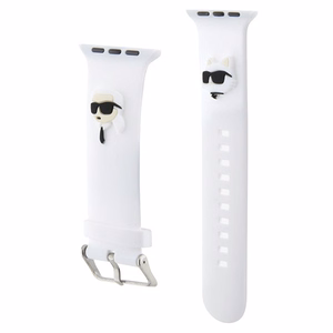 Karl Lagerfeld 3D kumi Karl & Choupette Heads ranneke Apple Watch 38/40/41mm - valkoinen