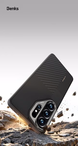 Benks Montage Magnetic Armor Pro Kevlar Metal Frame 600D+1500D Suojakuori Samsung Galaxy S26 Ultra musta