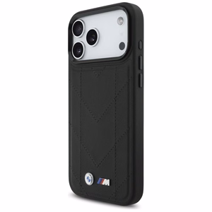 BMW M Quilted Logo MagSafe Suojakuori iPhone 17 Pro Max:lle - Musta