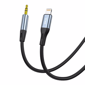 VFAN L05 Lightning–3,5 mm minijakki-AUX-kaapeli, 1 m, harmaa
