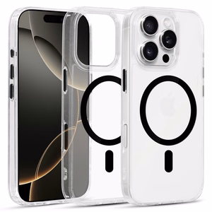 Glossy MagSafe Clear Case iPhone 15 Pro Max:lle musta