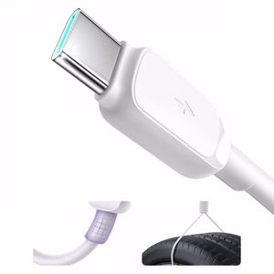 Joyroom Multi-Color Series A14 USB-A / USB-C 3A Kaapeli 1.2m - valkoinen