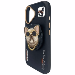 Nimmy Glasses Cool Dog MagSafe Suojakuori iPhone 16:lle - musta