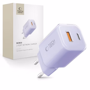 Tech-Protect NCM33 PD 33W QC3.0 USB-C / USB-C Seinälaturi - Violetti