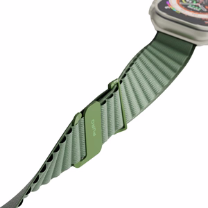 Puro Extreme Nylon Hihna Apple Watch 42 / 44 / 45 / 49 mm:lle - Tummanvihreä