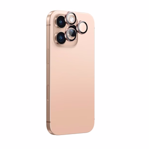 AmazingThing AR Aluminum 3 Lens Glass Kameran Linssin Kehyksellä iPhone 16 Pro / 16 Pro Max:lle - Rose Gold