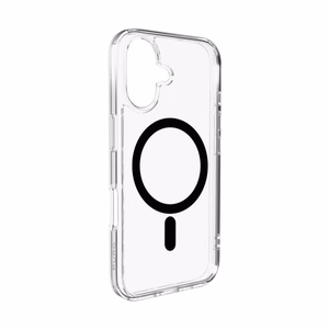 Puro Lite Mag TPU+PC suojakuori MagSafe-yhteensopiva iPhone 17:lle - läpinäkyvä mustalla renkaalla