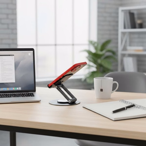 Pöytäteline puhelimelle ja tabletille taitettava Forcell F-Grip Fold Stand 3 360 harmaa