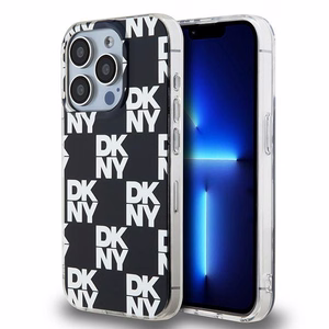DKNY IML Checkered Mono Pattern Suojakuori iPhone 15 Pro:lle - musta