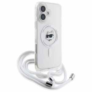 Karl Lagerfeld IML Choupette Head & Cord MagSafe suojakuori iPhone 16:lle - läpinäkyvä