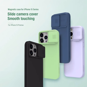 Nillkin CamShield Silky Silikonikotelo iPhone 15 Plus (musta)
