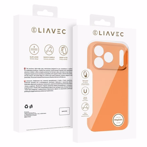 Liavec Silk Shield suojakuori metallisella kamerakehyksellä Iphone 17 Pro -puhelimelle oranssi