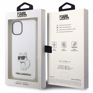 Karl Lagerfeld Ikonik Choupette -suojakuori iPhone 11 / Xr:lle - läpinäkyvä
