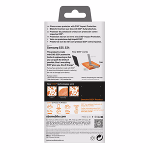 SBS karkaistu lasi D3O kehyksellä Samsung Galaxy S25+ / S24+ -puhelimelle