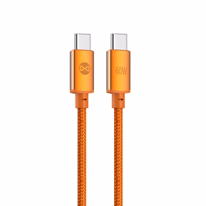 Forever Saffron -kaapeli USB-C - USB-C 1,0 m 60W oranssi