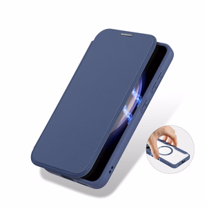 Dux Ducis Skin X Pro -suojakuori Samsung S24+:lle magneettisormuksella ja läpällä - sininen