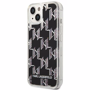 Karl Lagerfeld KLHCP14SLMNMK iPhone 14 6.1 kovakuori musta / musta Liquid Glitter Monogram