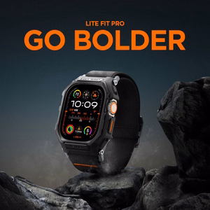 Spigen Lite Fit Pro Suojakuori Hihnalla Apple Watch Ultra 1 / 2 (49mm):lle - matta musta