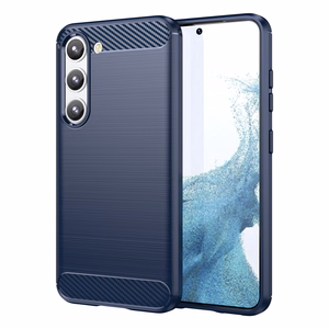 Carbon Case joustava silikoninen hiilikuitukuori Samsung Galaxy S23+:lle - sininen
