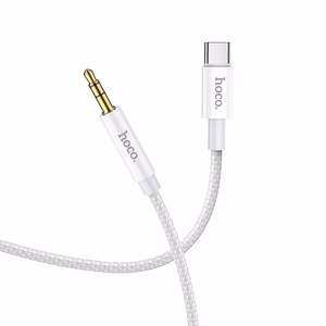 Hoco UPA19 USB-C–3,5 mm -äänisovitinkaapeli, 1 m, hopea