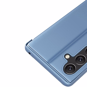 Clear View Case for Samsung Galaxy S25+ Cover with Flip - Blue