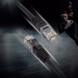 Orico PUG-C6 CAT6 1000Mbps RJ45 Ethernet-verkkokaapeli LAN pyöreä 2m - musta