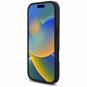 Karl Lagerfeld HC Grained PU CardSlot Metal Elong Suojakuori iPhone 16 Pro Max:lle - Musta