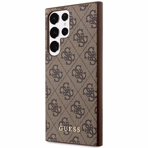 Guess GUHCS23LG4GFBR S23 Ultra S918 ruskea/ruskea kovakuori 4G Metal Gold Logo
