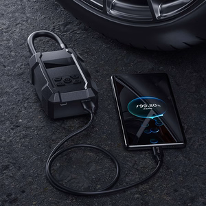 WEKOME Pi801 portable electric tyre inflator with 2000 mAh power bank, black