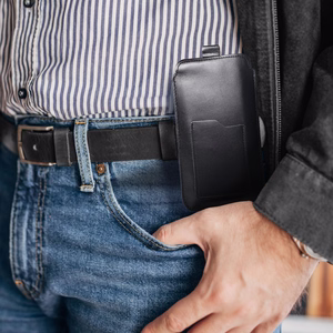 ROYAL - Leather universal blet pocket / black - Size 2XL+wide - SAMSUNG A12 / NOTE 9 / XIAOMI REDMI NOTE 10 PRO