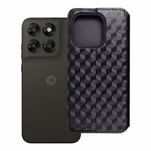 Läppäkotelo Motorola G67 / G77 Cubic Book, musta