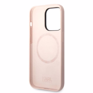 Karl Lagerfeld Silicone Ikonik MagSafe suojakuori iPhone 14 Pro:lle - vaaleanpunainen