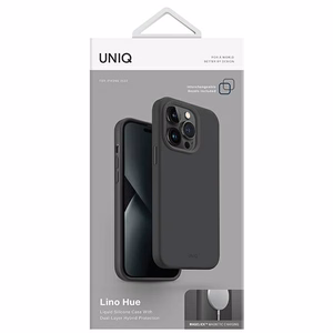 Uniq Lino Hue Magclick latauskotelo iPhone 14 Plus - harmaa
