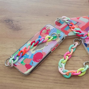 Väri Chain Case geeli joustava joustava kotelo kansi ketju riipus iPhone 13 Pro monivärinen (3)