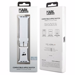 Karl Lagerfeld 3D Rubber Choupette Head Strap for Apple Watch 42/44/45/49mm - White