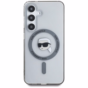 Karl Lagerfeld Button Karl Head Printed Logo MagSafe Alkuperäinen Pussi Samsung Galaxy S25:lle Musta