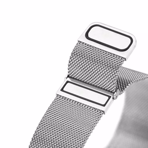 Dux Ducis MILANESE ranneke ruostumaton teräs magneettinen 20 mm hopeinen