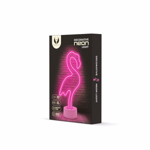 Neon LED jalustalla FLAMINGO vaaleanpunainen USB-C FSC-11 Forever Light