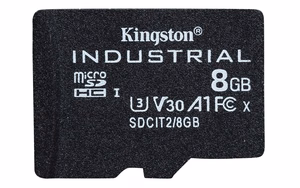 Kingston Technology 8GB microSDHC Industrial C10 A1 pSLC kortti + SD-sovitin
