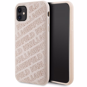 Karl Lagerfeld Quilted K Pattern -suojakuori iPhone 11 / Xr:lle - vaaleanpunainen