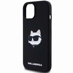 Karl Lagerfeld Silicone Choupette Head MagSafe silikoninen suojakuori iPhone 15 Plus / 14 Plus:lle - musta